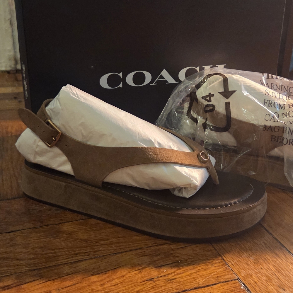 Coach Brown Platform Sandals - Picture 7 of 10